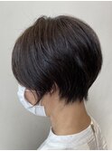 大人美人斜めバングくびれデジタルパーマ毛先丸みパーマ梅田