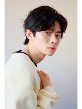 メンズカット バイ ソイクフ(メンズカット by SOY-KUFU) MEN’SHAIRセンターパートマッシュウルフ