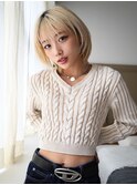 ANGELICA ショートボブ×ブロンドカラー