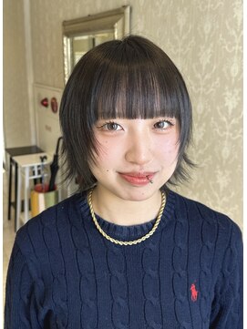 ヘアスタジオ アルス 御池店(hair Studio A.R.S) ショート外ハネザクザクレイヤーウルフカット黒髪10代20代30代