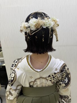 ベルグロー(BELLEGROW) ボブヘアアレンジ/卒業式ヘア/水引きアレンジ