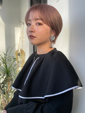 似合わせ/白髪ぼかし/インナーカラーに特化した髪質改善サロン 元住吉 武蔵小杉 ピンクベージュ×ショート