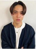スパイキーショートブルーブラックフェザーパーマサーフカール