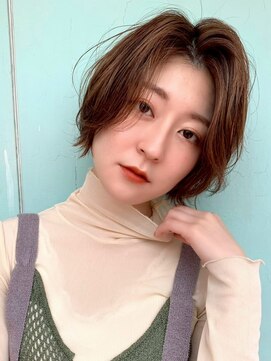 ハローバイシー 仙台(Hello by Sea) チェリーブラウン×くびれヘア[夏/ボブ/グレージュ]