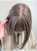 ケアブリーチ　ダブルカラー　ミルクティーベージュ　ボブ