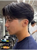センターパートニュアンスパーマ曲がる縮毛矯正