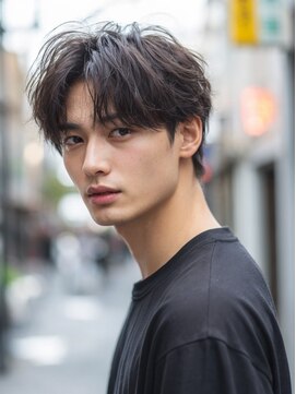 エル 横浜 ウエスト(eL 横浜 west) フェザーパーマセンターパート 清潔感 ナチュラル韓国メンズ