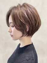 アプリール 北見(Aprire)&nbsp;艶感ショートボブ前髪あり小顔くびれヘアグレージュ