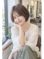 フレイムス ヘアアンドリラックス 大宮東口店(Frames)&nbsp;ショートボブ髪型20代30代40代50代前髪あり前髪なし面長丸顔大宮