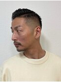 メンズスキンフェード×ハードパートスタイル <町田> <理容室> 