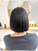 美髪ストレートで何もしないシンプルなボブ♪