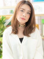 カバーヘア ブリス 上尾西口店(COVER HAIR bliss)&nbsp;かきあげバング外国人風小顔流れるレイヤーh3上尾20代30代40代