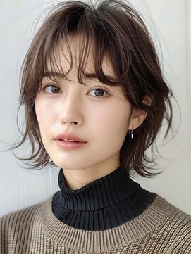 ネックス 表参道本店(nex) デザインカラーレイヤーカットウェットヘアオリーブベージュ白髪