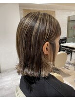 サロンドジョー(salon de joe)&nbsp;【井上】コントラストハイライト白髪ぼかし顔まわりハイライト