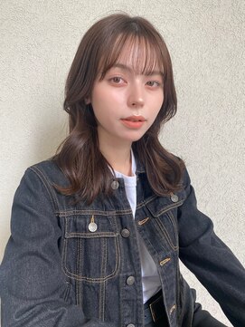 ガーデン ミサト 三郷中央(garden misato) ふんわりくびれミディアム/艶髪ブラウンベージュカラー/前髪あり