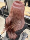 ブリーチなしダブルカラーで叶うチェリーピンク◎矢口