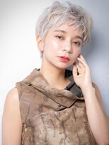 モッズヘア 上尾西口店(mod's hair) ホワイトブロンドイメチェンくせ毛風小顔ショートv上尾20代30代