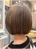 大人可愛い艶カラーカーキベージュブラウン