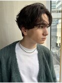 MEN’S HAIR/ブルーブラック/フェザーパーマ/三宮/元町/居留地