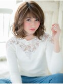 mod's天神/ココアグレージュくせ毛風小顔ゆるふわボブパーマa