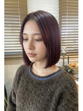 サンズ(suns) 【切りっぱなしxピンクバイオレット】ブリーチなし/20代30代40代