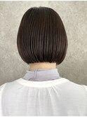 ミニボブ髪質改善グレージュココアブラウン　ダークカラー20代