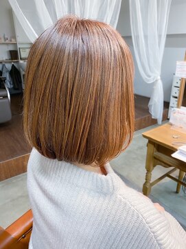 アイノア(AInoa) ミディアムボブ×オレンジブラウン