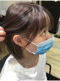 ボブ×前髪インナー&イヤリングカラー