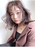 ふわふわボブ_チェリーブラウンフェミニンロング_88896