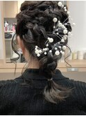 編みおろしヘアアレンジ
