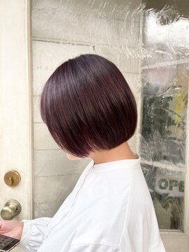 アミュレ(Amule) 艶髪ミニボブブリーチ一回ラベンダーピンクカラー加工なし