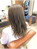 ブリーチなしでも透明感カラー