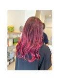 派手髪(白髪ぼかし)ふんわり仕上げ