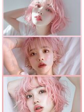ヘアアンドメイク ルシア 奈良店(hair & make Lucia) ピーチピンクハイトーン☆ケアブリーチ/カラーバター/推しカラー