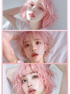 ヘアアンドメイク ルシア 奈良店(hair & make Lucia) ピーチピンクハイトーン☆ケアブリーチ/カラーバター/推しカラー