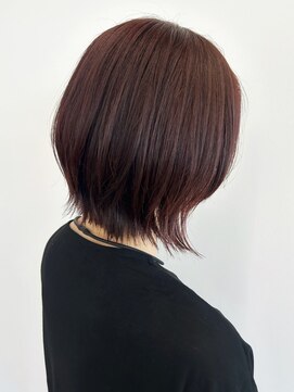 カノエ 福岡香椎店(canoe) 外ハネボブ　丸みボブ　チェリーレッド　愛されボブ　大人女性