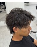 センターパートウルフツイストスパイラルパーマ静岡メンズ