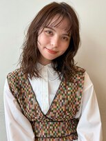 ガーデン 銀座(GARDEN)&nbsp;パーマ レイヤー ミディアムヘア 顔周り ニュアンスパーマ 骨格