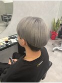 シルバーグレージュマッシュメンズハイトーンホワイトシルバー