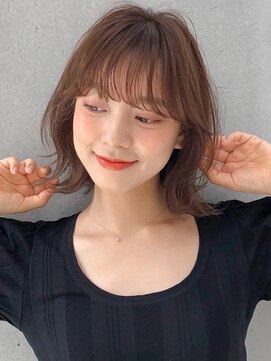 エトラ 渋谷店(etora) 前髪 外ハネボブ チェリーブラウン ミニウルフ"