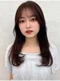 韓国レイヤー/ワインレッド/マロンベージュ/イメチェン/八幡山