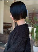 【feliceMICHI 別曽 遥也】切りっぱなしボブ 黒髪 20代 艶髪