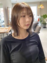 エイム(A-im) 【ミディアムレイヤーボブ×オリーブベージュ)