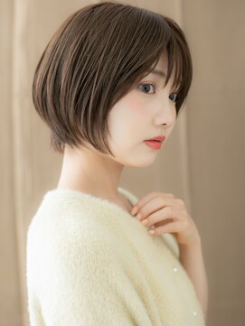 カバーヘア ブリス 川口(COVER HAIR bliss) ダークグレージュナチュラルショート小顔丸みボブX川口30代40代