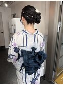 ヘアセット浴衣着付けアップセットお団子ヘア花火大会イベント