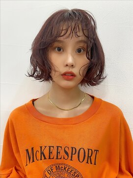 アクアオモテサンドウ(ACQUA omotesando) △ボブパーマミニボブパーマミディアムパーマオレンジブラウン