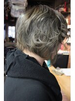 オーバーキャプテンネイキッド(OVER CAPTAIN NAKED)&nbsp;グレージュグラデ前下がりボブ