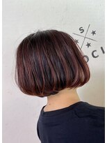 ヘアーアンドスパソシット(HAIR&SPA SOCIT) ミニボブ×レッドバレイヤージュ 