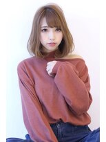 オーロ 緑地公園店(ORO)&nbsp;ことりベージュローライト大人かわいい小顔スリークボブ大人ボブ