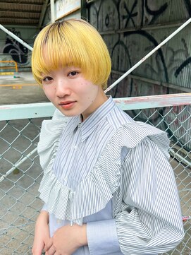 トゥコ(tuco) ルーツカラー　マッシュショート　イエローカラー　レモンカラー